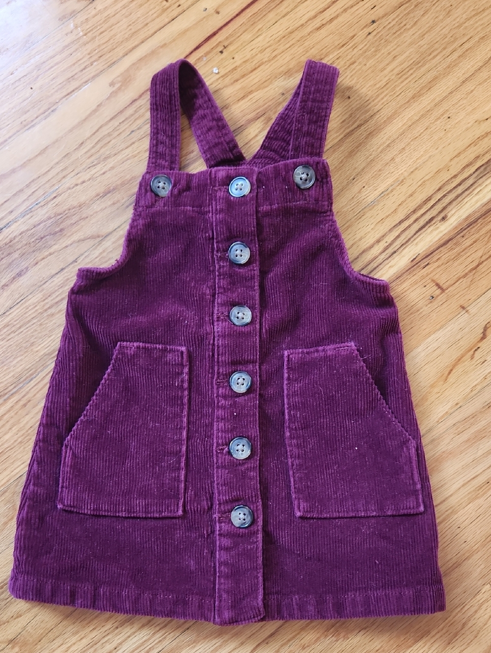 Wonder Nation Burgundy Corduroy Button Up Dress 18M